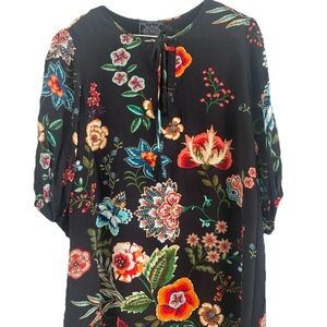 Johnny Was Jade Long Sleeve Mini Dress